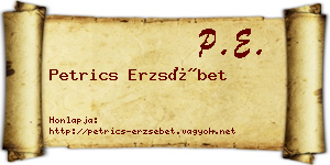 Petrics Erzsébet névjegykártya